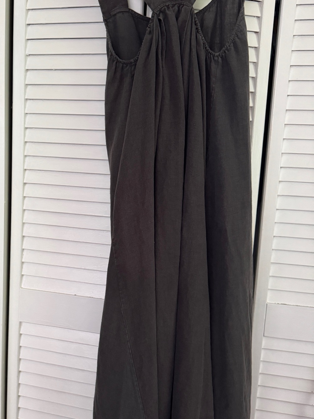 Women’s Charcoal Gray Linen Maxi Dress - size Large - Picture 3 of 9
